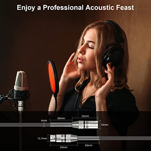 FIBBR XLR Cable 6ft/2M, Microphone Cable Nylon Braided XLR Male to Female Heavy Duty Balanced Microphone Cord Compatible with Preamps/Speaker Systems and More - Image 5