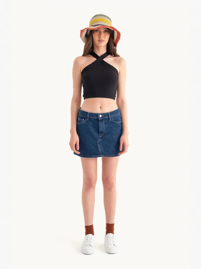 HICCUP Halter Neck Cross Front Crop top