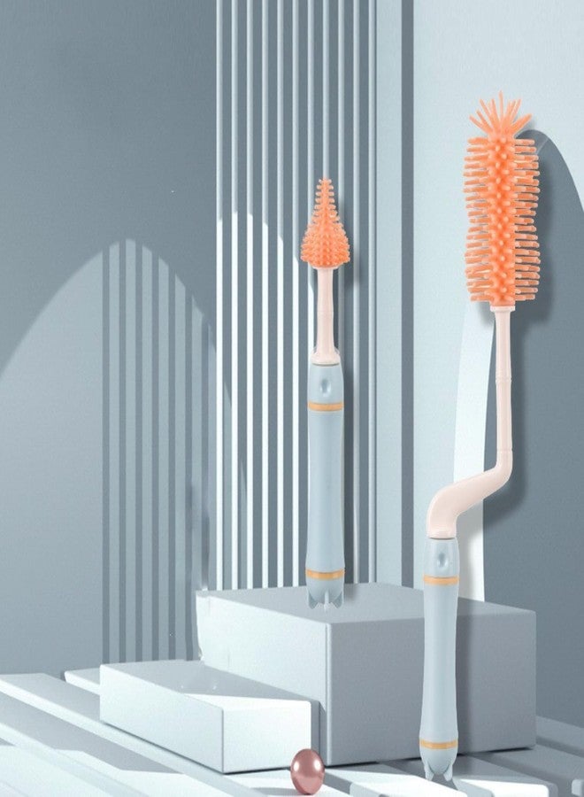 VIHAX Bristle Baby Feeding Bottle & Nipple Cleaning Brush Easy to Clean Bottle Corners for Narrow Neck & Wide Neck (360° Bottle Brush) - Image 2