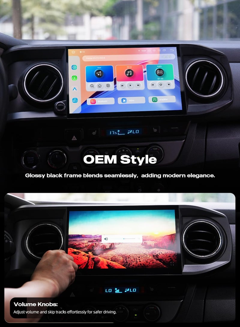 Dasaita Android 13 Car Stereo for Toyota Tacoma 2016-2022, 11.6" 2K Touchscreen Head Unit, 6GB+64GB, Wireless Apple CarPlay & Android Auto, 8-Core CPU, Bluetooth 5.0, 4G LTE/5G WiFi, Plug & Play - Image 5
