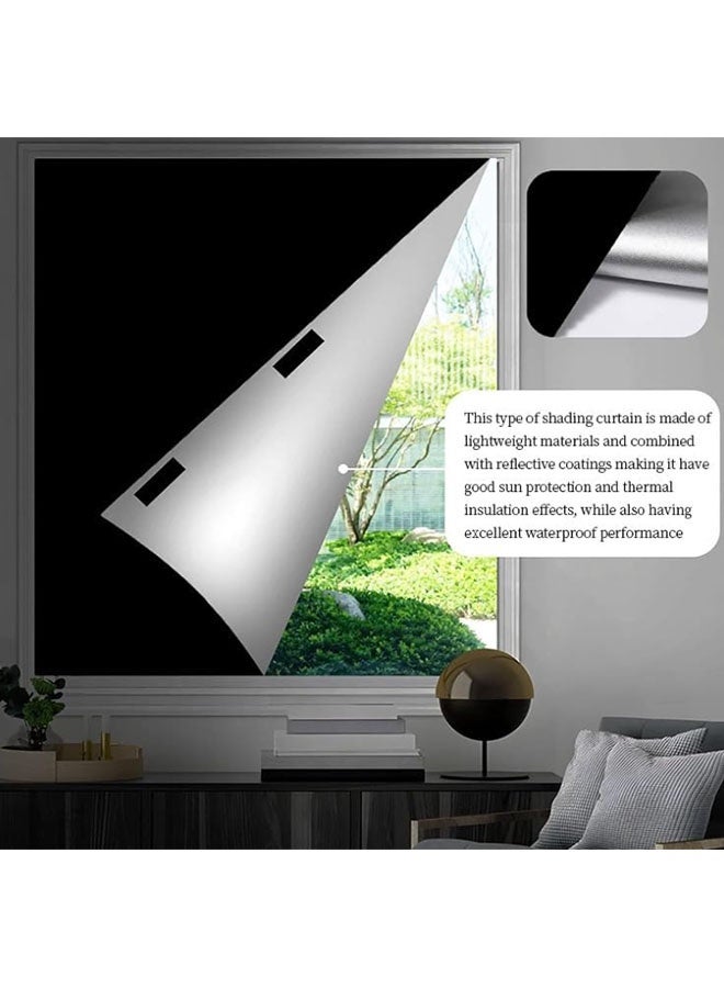 EHOME Portable Blackout Curtains for Bedroom Window,1.45×3m Temporary Blackout Shades Curtains,100% Blackout Window Blinds Curtain for Baby Nursery,Office,Dorm and RV Travel Use-Black - Image 2