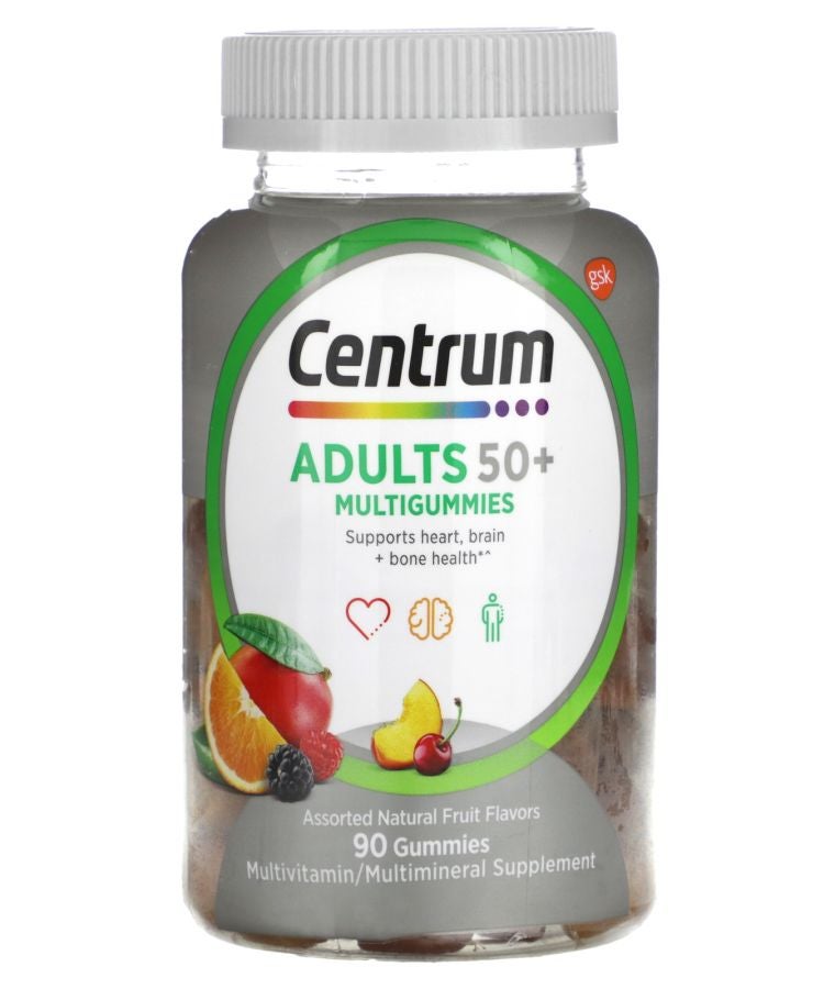 Centrum Men Adults 50+ Multigummies Assorted Natural Fruit 90 Gummies