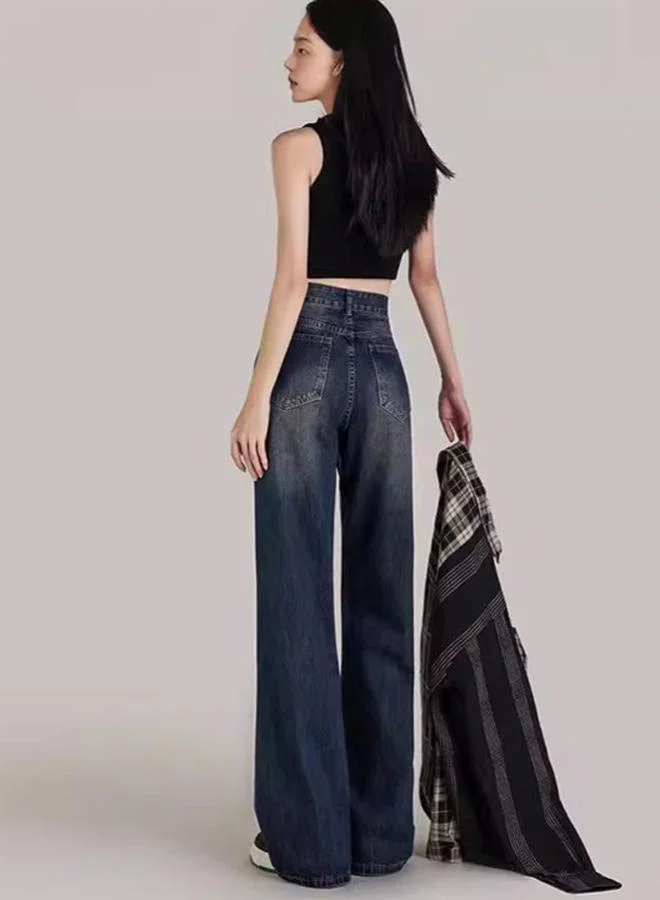 YUNIQEE Blue Straight Fit High-Rise Light Fade Clean Look Jeans