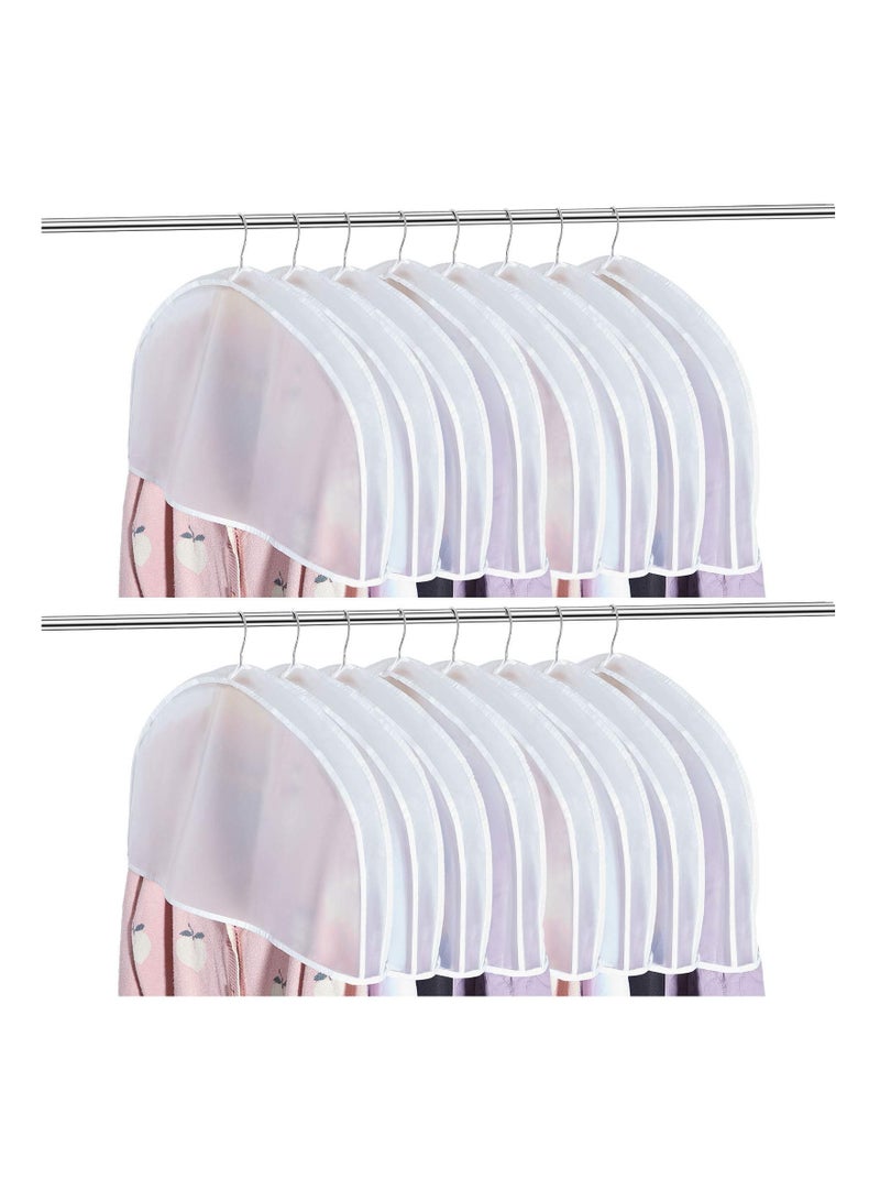 8 Pcs Plastic Clothing Shoulder Covers, Gusseted Clear Shoulder Covers for Hanging Clothes Shoulder Covers Plastic Shoulder Hanger Covers Clear Garment Breathable Bag for Jacket Clothing Coat Dress - Image 1