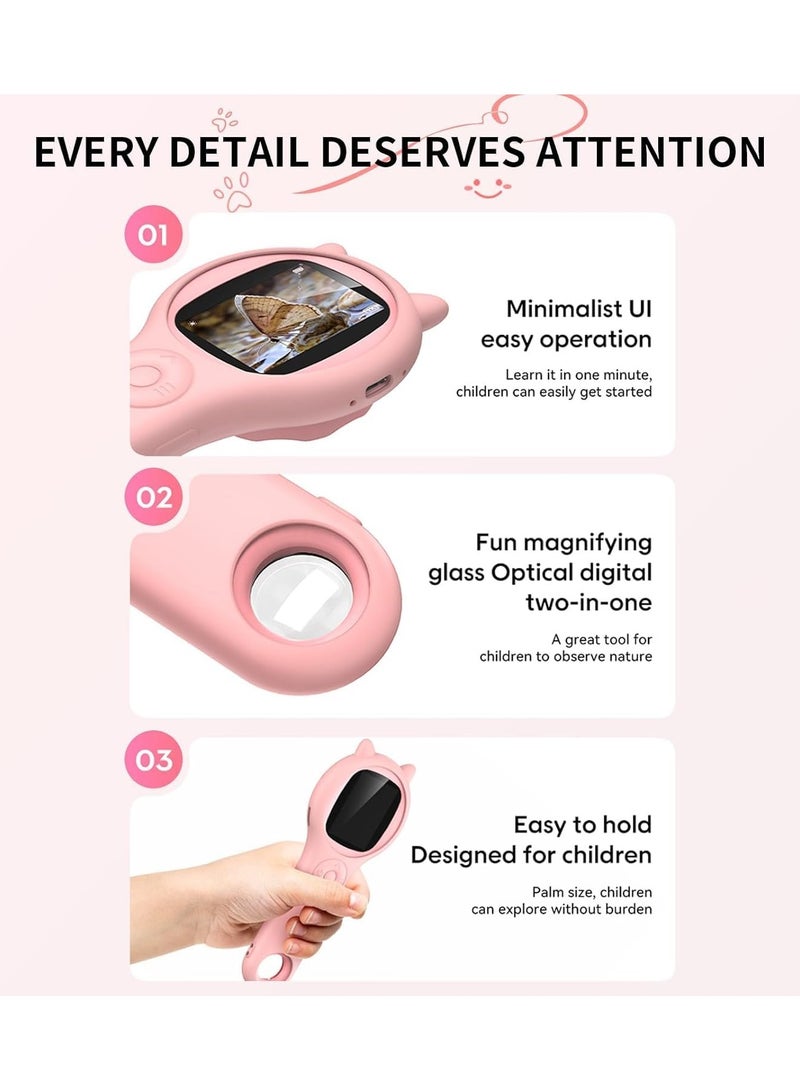 Microscope for Kids, Digital Handheld Microscopy, Portable Handheld Magnifying Glass, 2 IPS Screen, Mini Digital Microscope for Kids Educational Science Toy, Kids Handheld Outdoor Microscope - Image 4