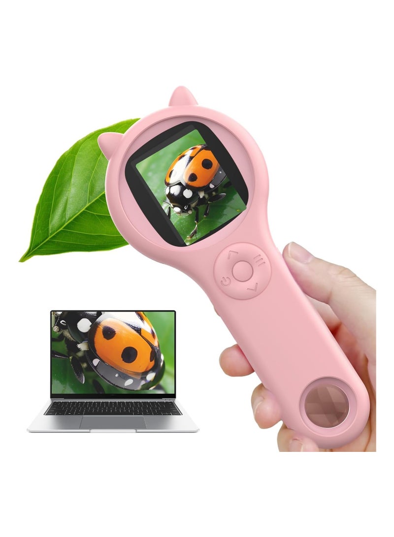 Microscope for Kids, Digital Handheld Microscopy, Portable Handheld Magnifying Glass, 2 IPS Screen, Mini Digital Microscope for Kids Educational Science Toy, Kids Handheld Outdoor Microscope - Image 1