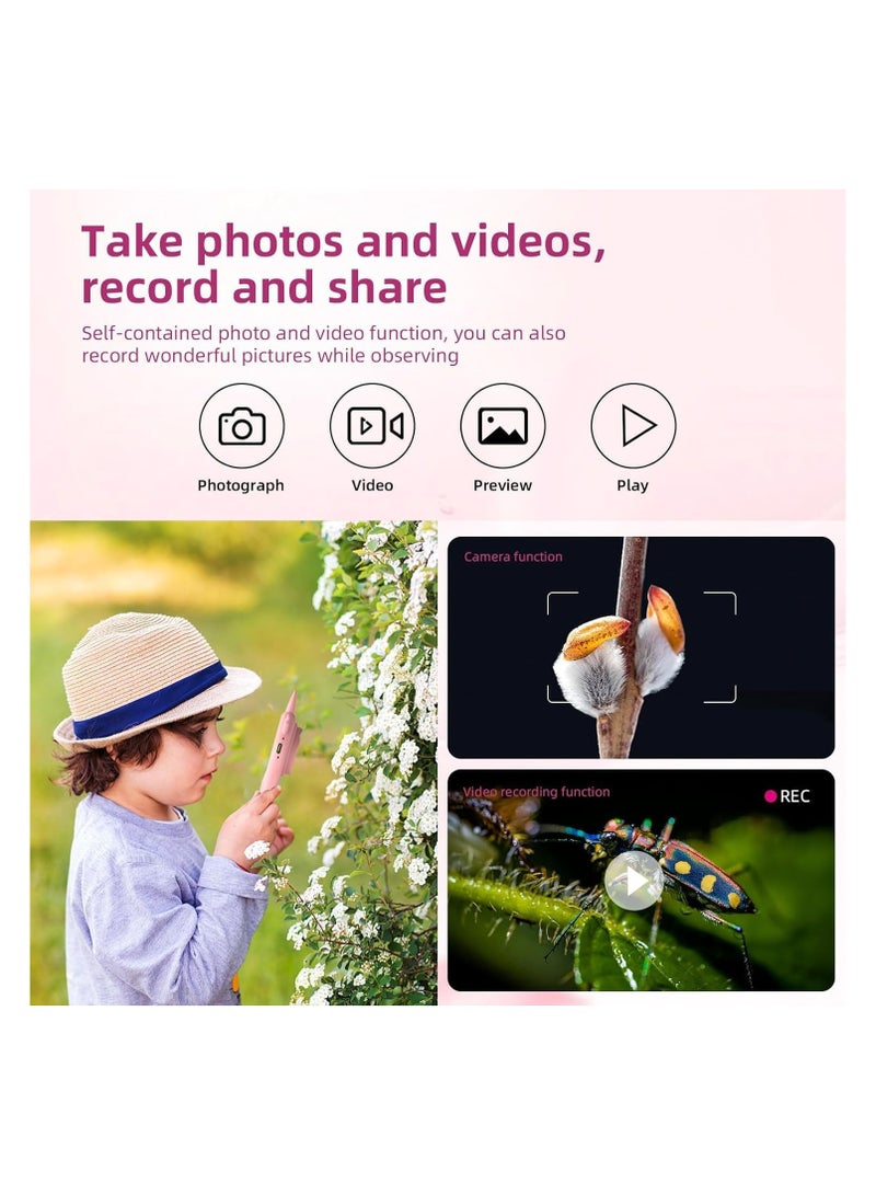 Microscope for Kids, Digital Handheld Microscopy, Portable Handheld Magnifying Glass, 2 IPS Screen, Mini Digital Microscope for Kids Educational Science Toy, Kids Handheld Outdoor Microscope - Image 2