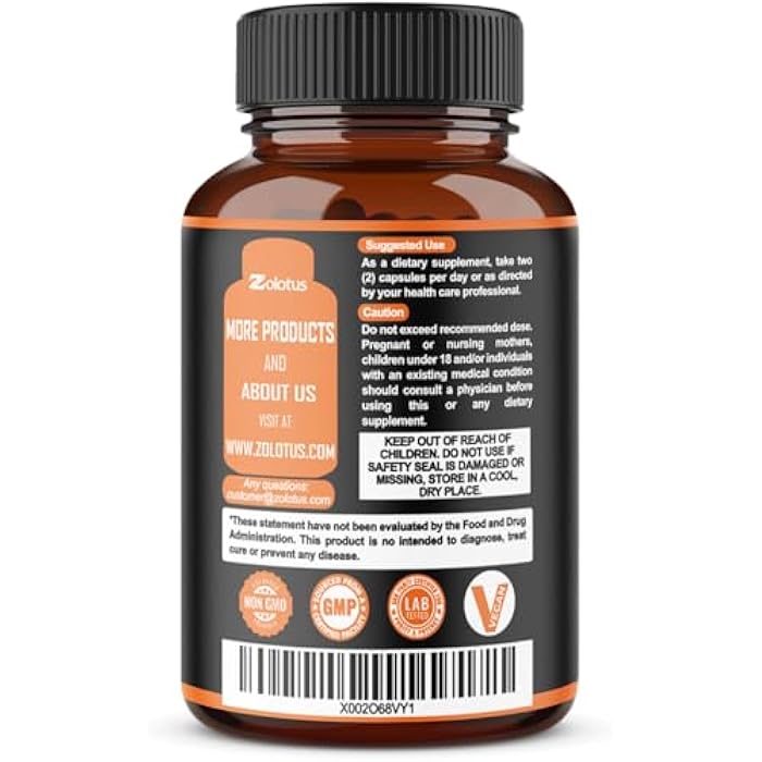 Zolotus Korean Red Panax Ginseng + Ginkgo Biloba, Ashwagandha, Beetroot, Green Tea - 120 Capsules for 2 Month Supply - Image 3