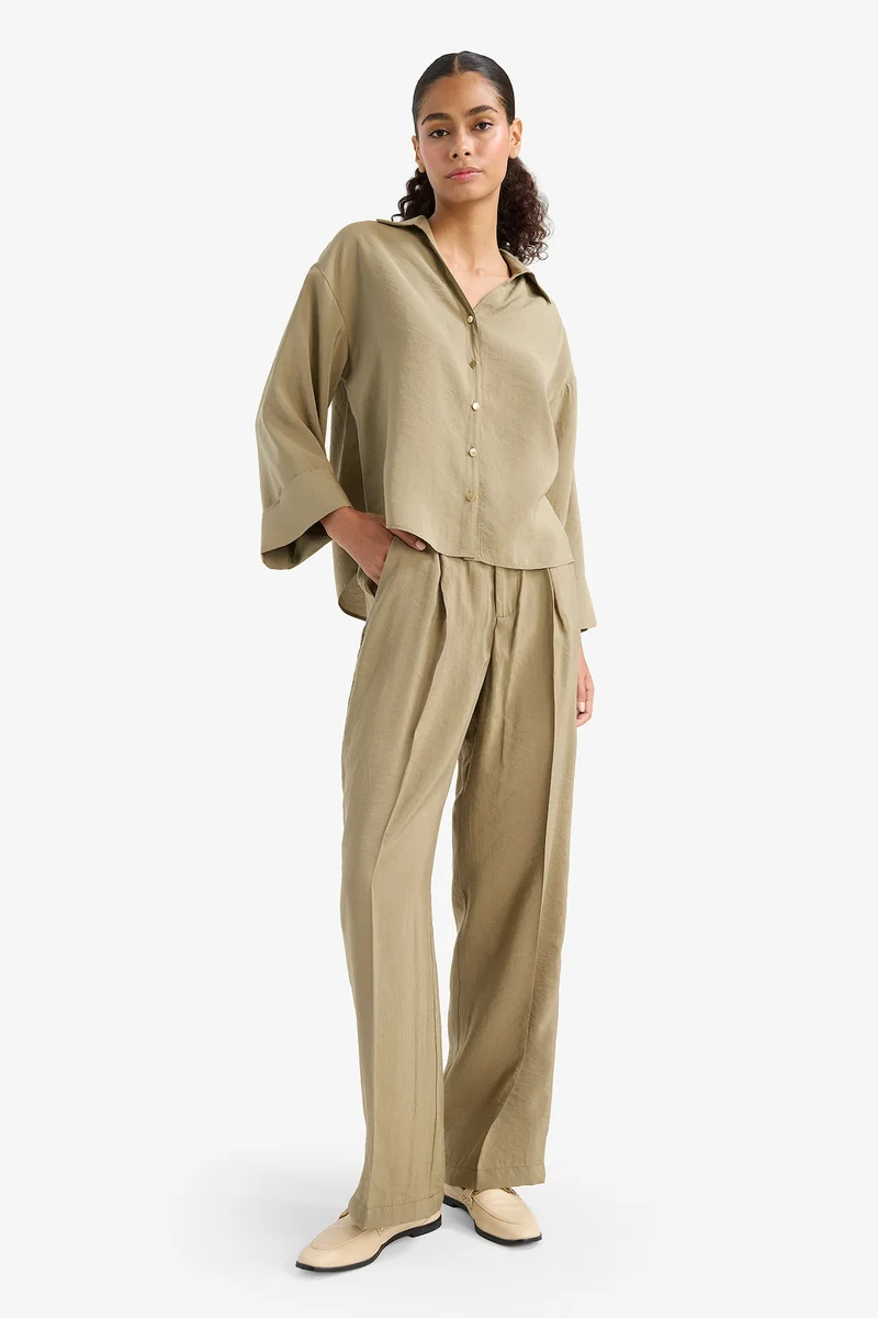ديفاكتو Loose Fit Shirt Collar Long Sleeve Shirt