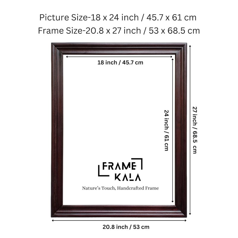 Framekala Handmade Rosewood Wooden Photo Frame 18 x 24 inch Display for Artworks and Photos of Your Loved Ones Best for Home Office Wall Decor Rosewood - Image 3