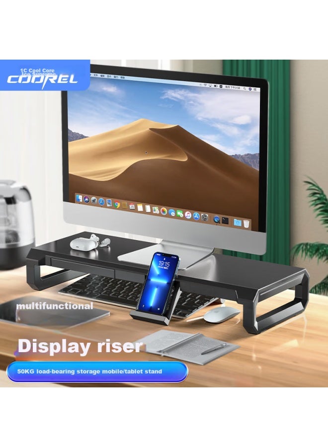 ICE COOREL Kurei Bingzun T2 Monitor Riser Stand, Computer Desk Cooling Stand, Laptop Stand, Multifunctional Storage Rack, Desktop Computer Screen Riser With Drawer Base - Image 1