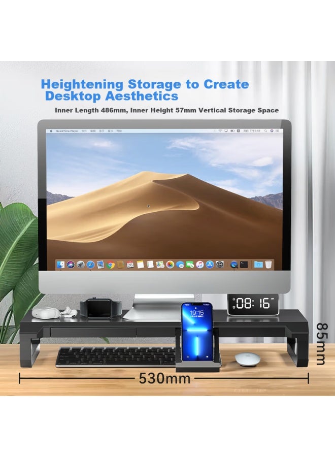 ICE COOREL Kurei Bingzun T2 Monitor Riser Stand, Computer Desk Cooling Stand, Laptop Stand, Multifunctional Storage Rack, Desktop Computer Screen Riser With Drawer Base - Image 3