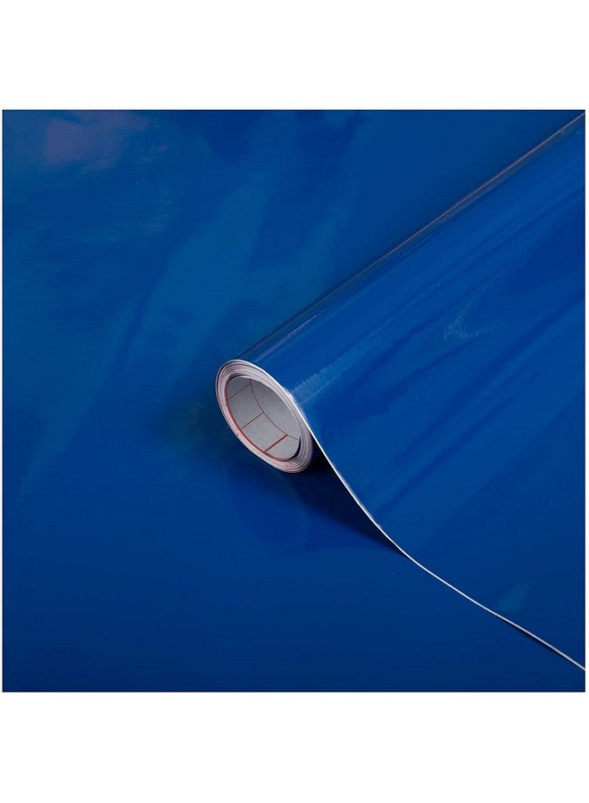 WISDOM 24 X 60 Blue Wallpaper Peel And Stick Wallpaper Blue Contact Paper Temporary Wallpaper Self Adhesive Contact Paper Decorative Wallpaper Vinyl Rolls For Wall Furniture - Image 1