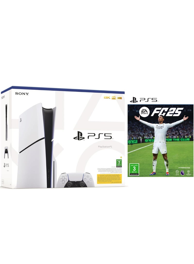 Sony PlayStation 5 Slim Disc Console With EA FC 25 - KSA Version - Image 1