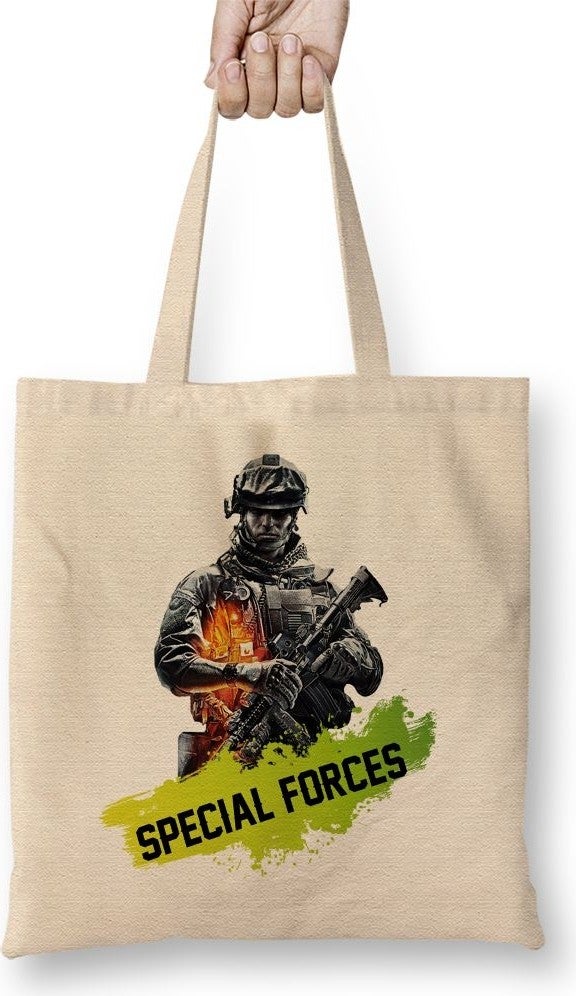Baskı Dükkanı Print Shop Forças Especiais Special Forces Tote Bag Long Handle