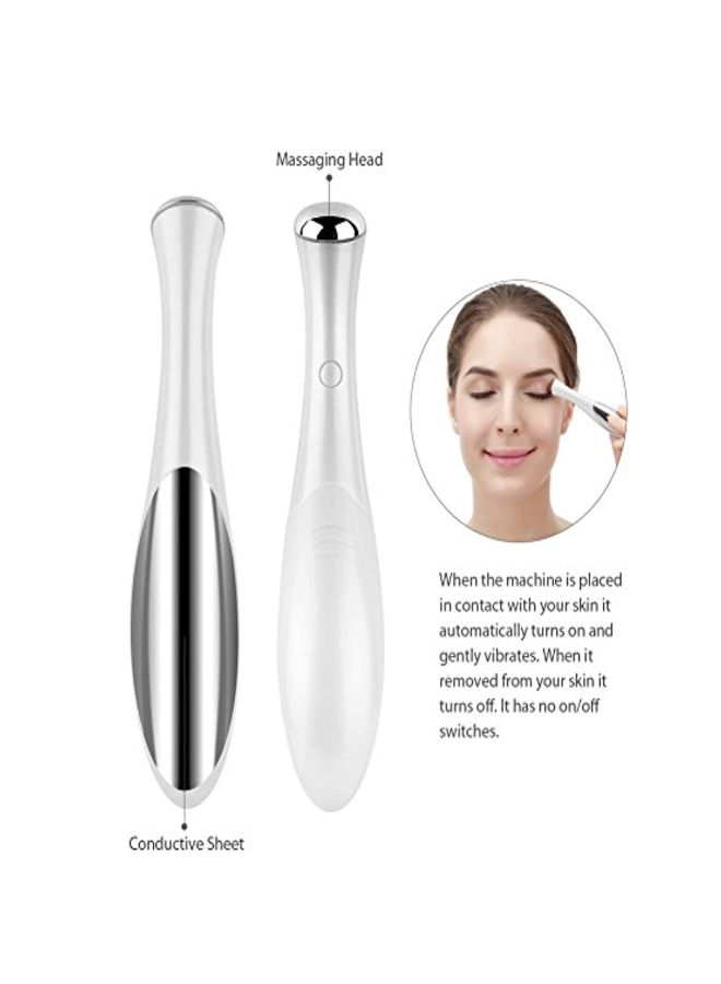 NIBEMINENT Eye Massaging Vibrator White/Silver - Image 4