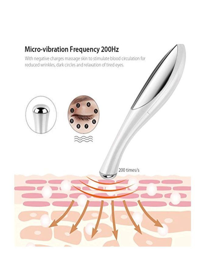 NIBEMINENT Eye Massaging Vibrator White/Silver - Image 5
