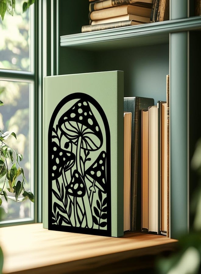 BEUNITONE Mushroom Book Ends Design, Metal Bookends for Decorative Books, Heavy Duty Bookends for Shelves, 3.5"x4.7"x7.1" Book Stopper for Home Office School Bookshelf Decor - Image 5