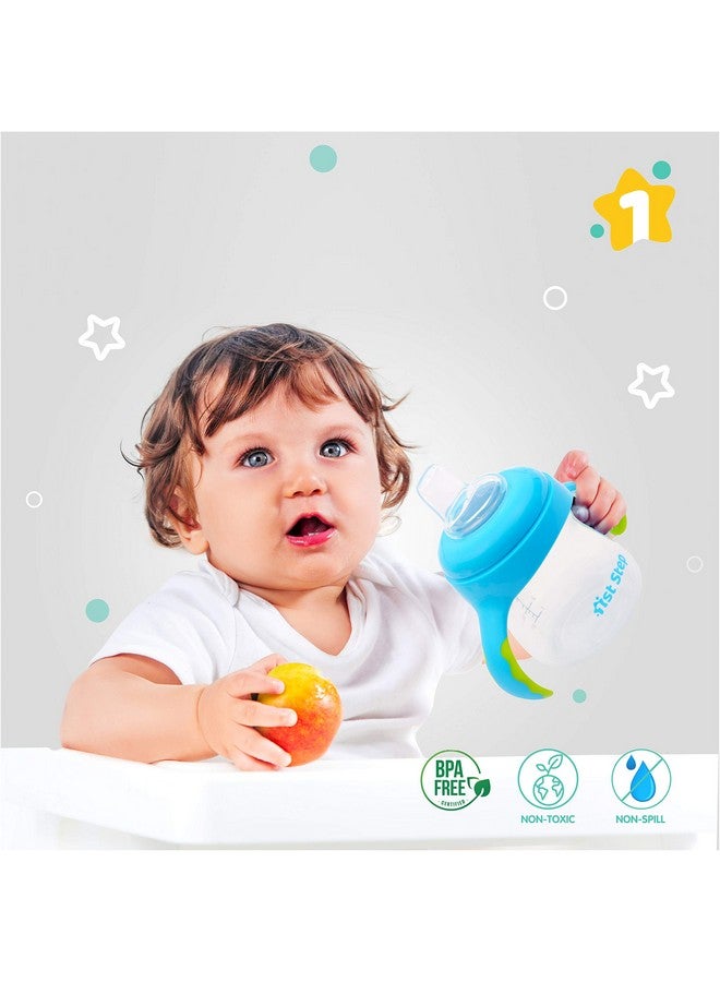 1st Step 2 In 1 Bpa Free Polypropylene Feeding Bottle Cum Soft Spout Sipper With Twin Handle (Blue) - Image 4