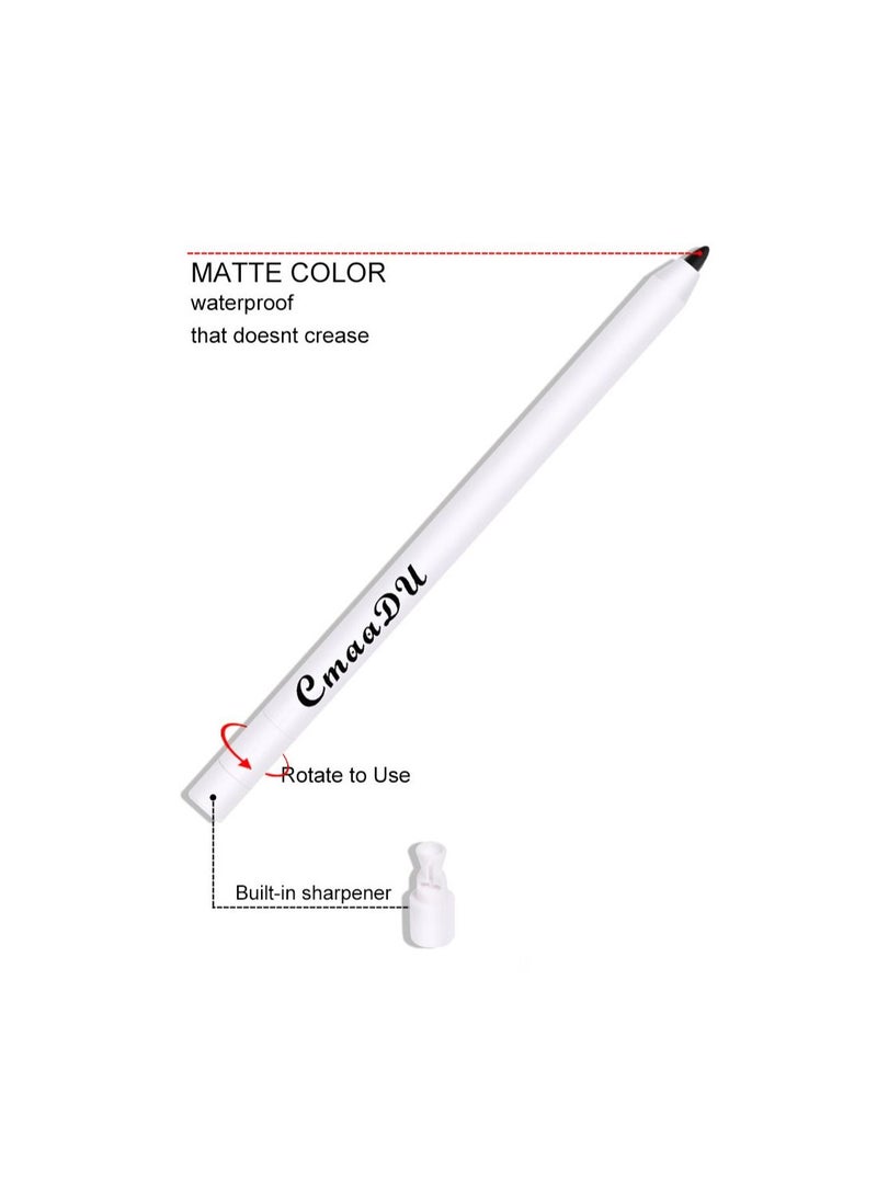 CmaaDu 2Pcs Classic Black White Eyeliner Pencil Gel Glides On Quick Drying Smooth Waterproof Long Lasting Silkworm Eye Liner Cream Brighten - Image 5