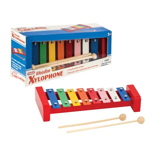Schylling Wooden Xylophone - Colorful Kids Instrument - Includes Wooden Mallets and Embossed Metal Keys - Ages 3 and Up - Image 1