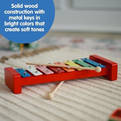 Schylling Wooden Xylophone - Colorful Kids Instrument - Includes Wooden Mallets and Embossed Metal Keys - Ages 3 and Up - Image 2