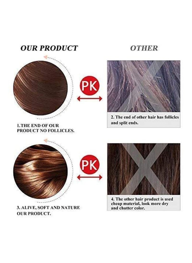 إستيل شعر صناعي طويل مستقيم ملفوف حول شكل ذيل حصان، وصلة شعر على شكل ذيل حصان من قطعة واحدة للنساء، (اللون: مزيج أشقر فاتح وأشقر مبيض) - Image 4