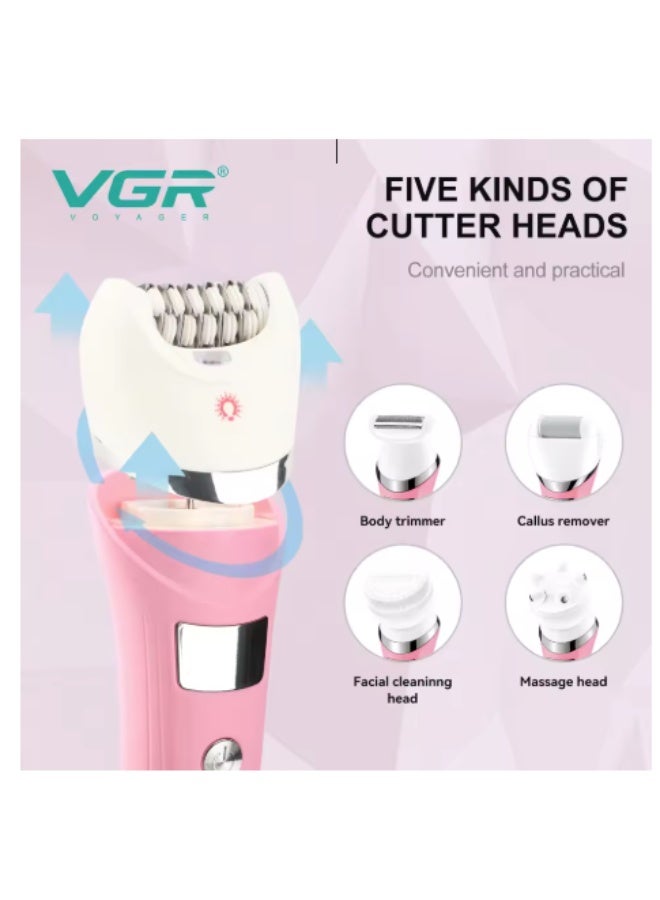 VGR V-759 VGR Hair Removal Electric Hair Clipper 5 in 1 Waterproof for Women Green - Image 4