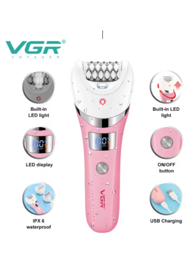 VGR V-759 VGR Hair Removal Electric Hair Clipper 5 in 1 Waterproof for Women Green - Image 5