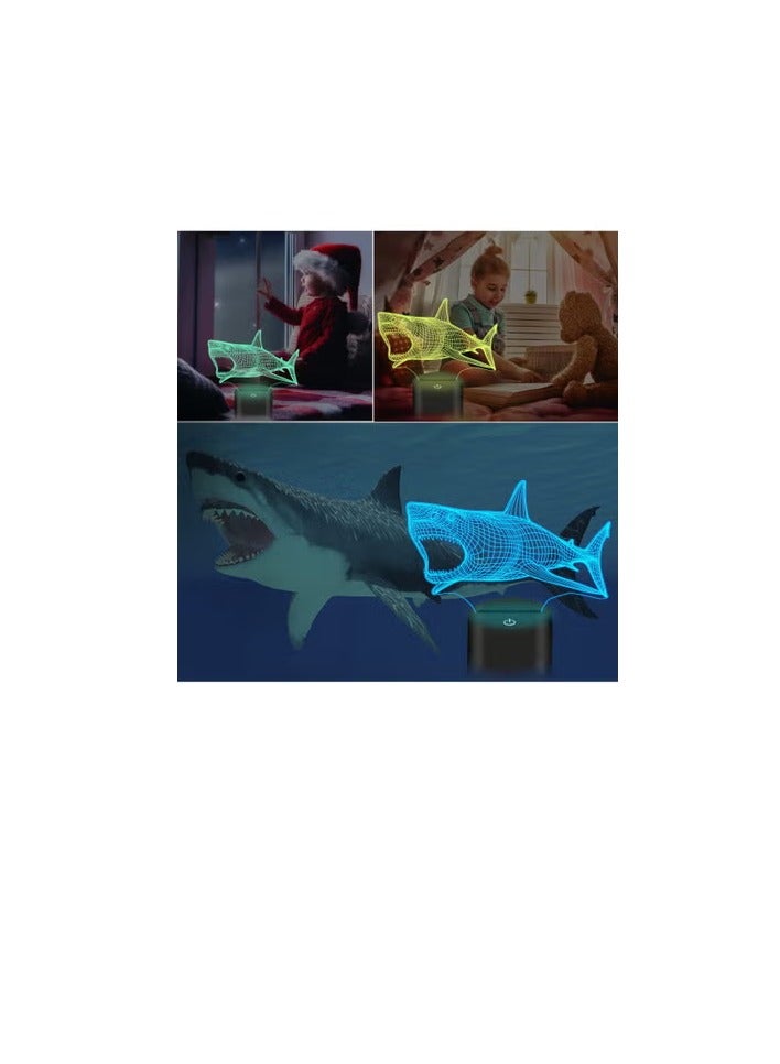 SM4U Shark 3D Night Light Ocean Jaw Illusion Lamp with 16 Colors Remote + Timer + Dim, LED Nightlight for Kids Boys Holiday Gifts - Image 3