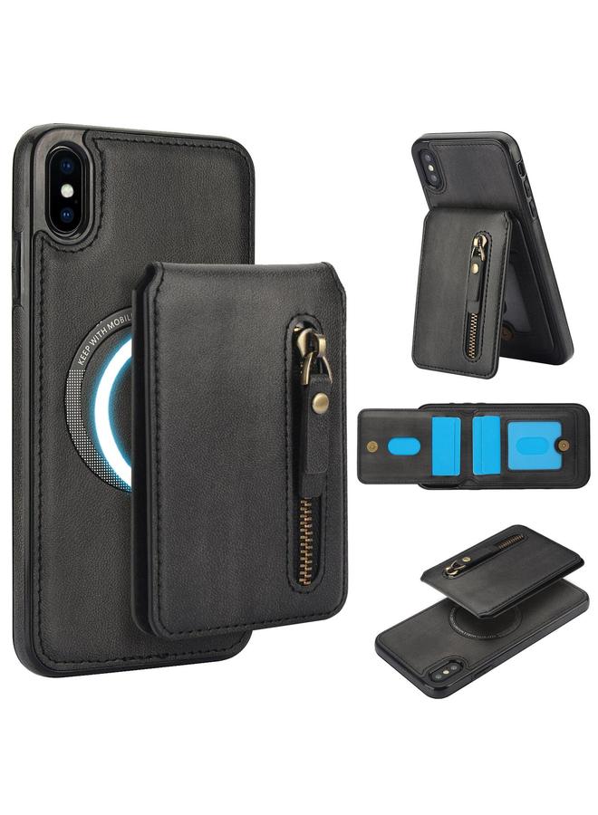 اس-توب جراب لهاتف iPhone X / XS مزود بسحاب ومحفظة من الجلد مع غطاء خلفي من MagSafe - Image 1