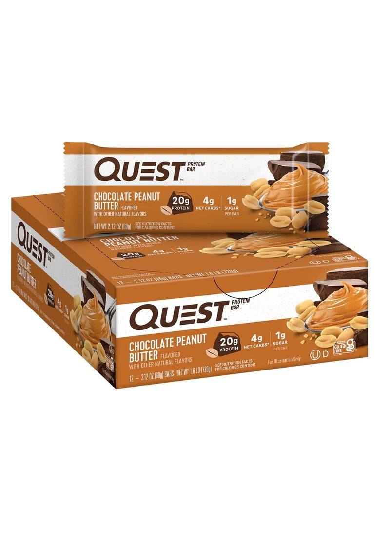 QUEST NUTRITION Quest Nutrition Chocolate Peanut Butter Bars 12 Count  - Image 1