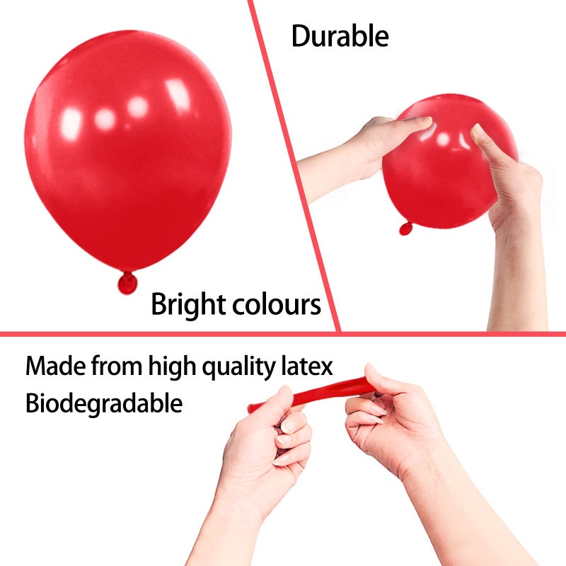 KAWKALSH 200pcs Red Balloons 5 Inch, Small Mini Latex Balloons for Party Birthday Baby Shower Anniversary Festival Arch Garland Decoration - Image 3