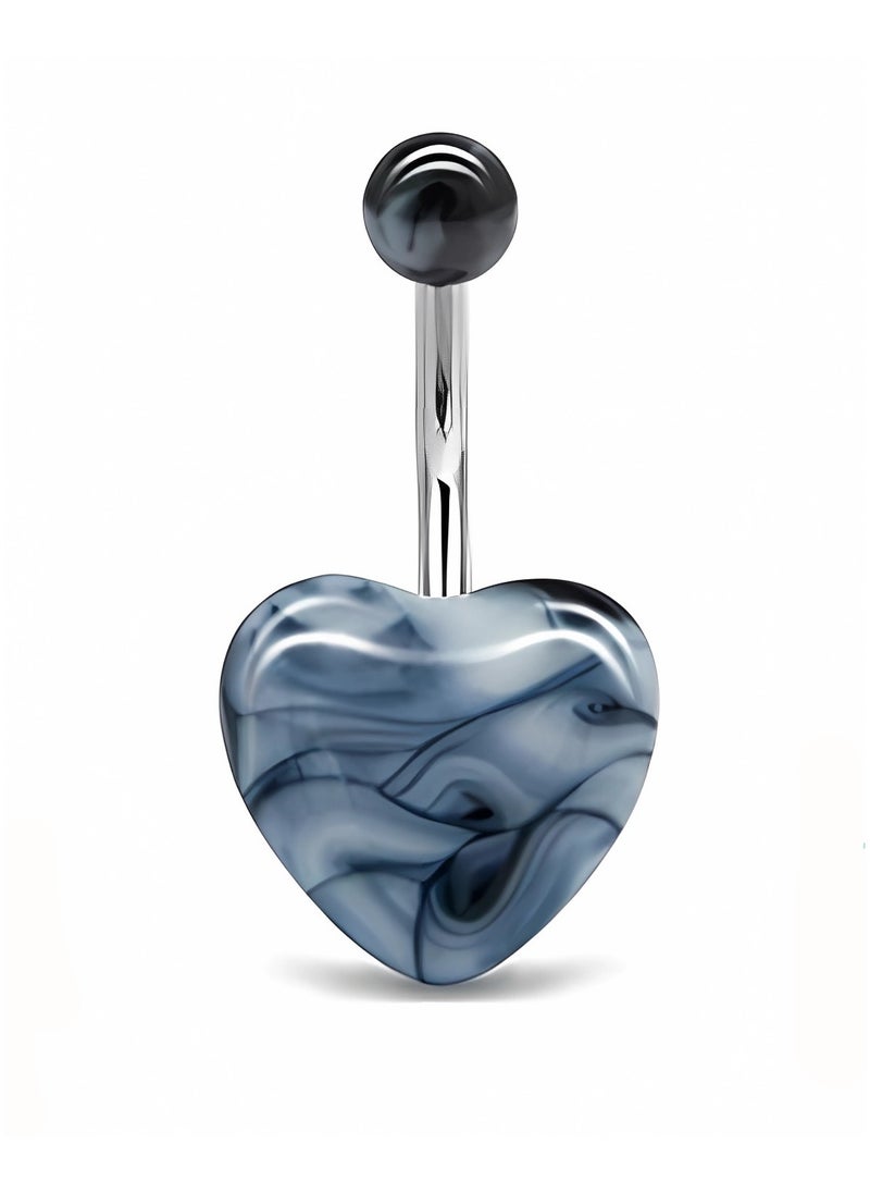 Generic Yosrstore Acrylic Lovely Heart Shape Double Multi Color Navel and Belly Button Ring  - Image 1