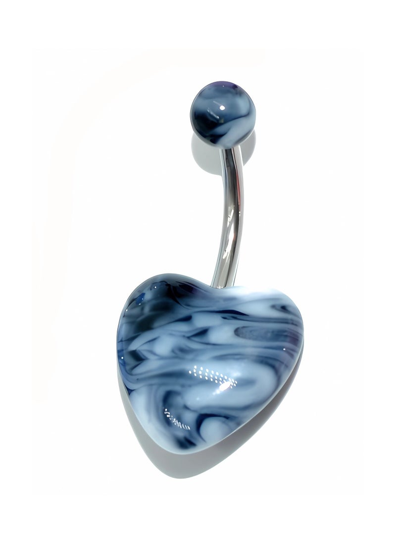 Generic Yosrstore Acrylic Lovely Heart Shape Double Multi Color Navel and Belly Button Ring  - Image 2