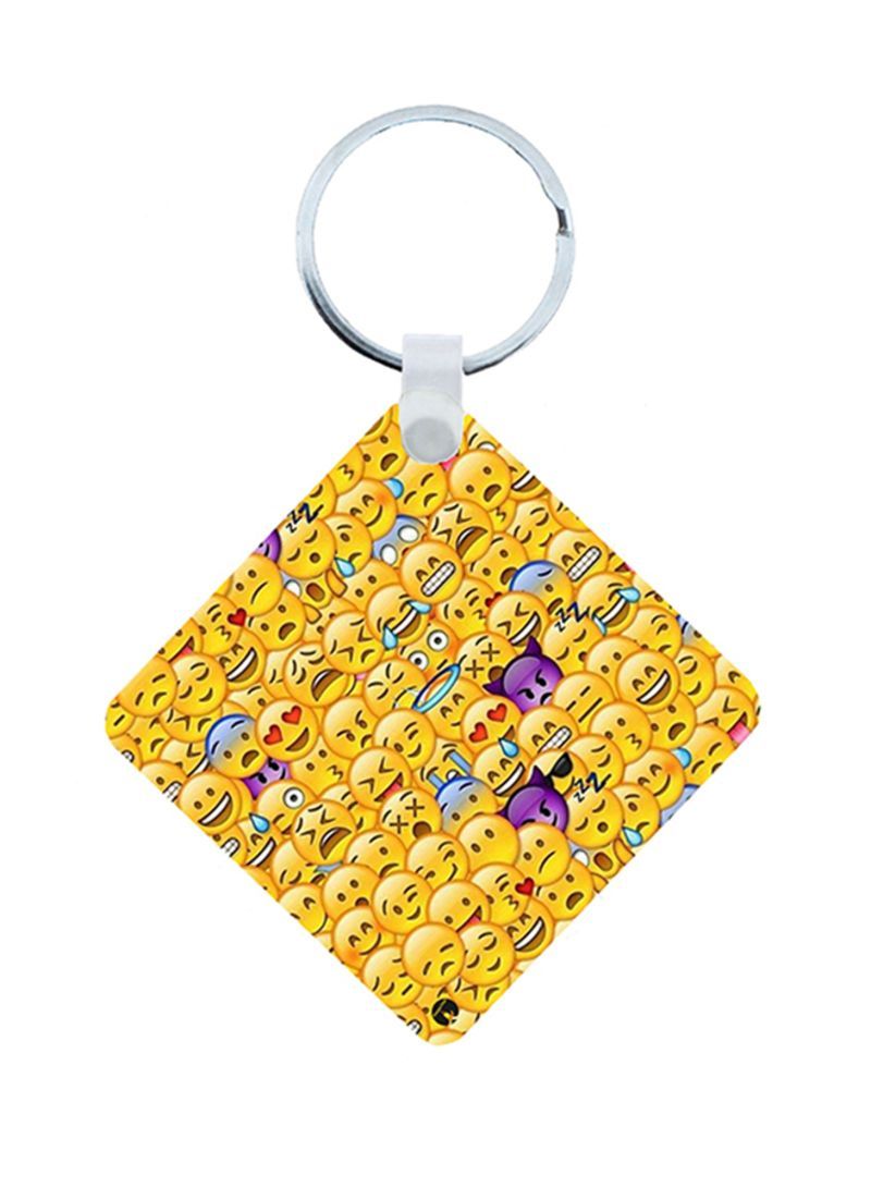 Emojis Wooden Keychain