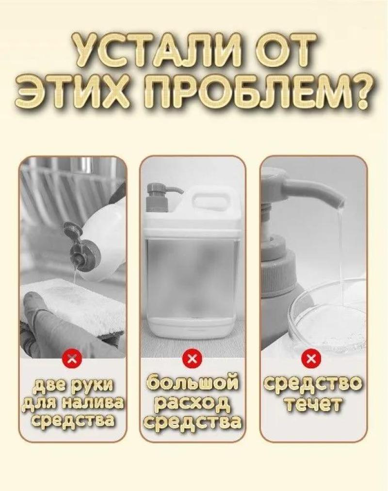 Soap Dispenser 300Ml White ABS Plastic: One-Touch Dispense - Refillable Container Compact Design for Home Kitchen Cleaning Tasks - Image 3