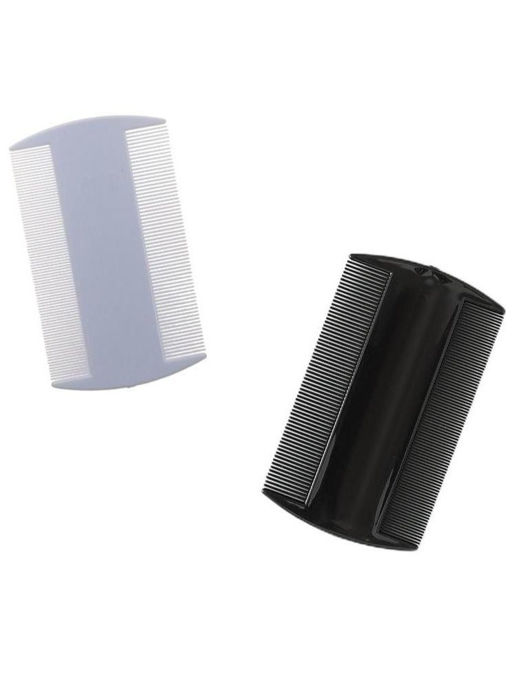 Generic 2-Piece Dual Double Sided Comb, Double Sided Nit Comb White/Black 