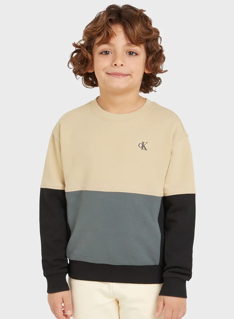 Calvin Klein Jeans Kids Color Block Sweatshirt & Sweatpants Set