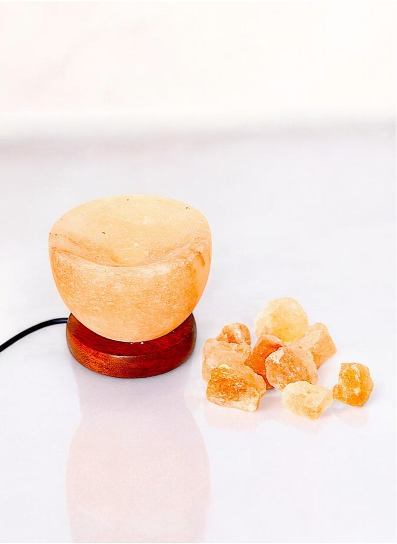 Himalayan Salt Lamp, Pink Salt Lamp, Bowl Shape Lamp, Natural Salt Lamp - Usb Powered