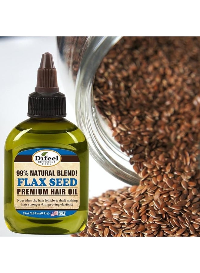 difeel 99% Natural Blend Flax Seed Premium Hair Oil, Nourishes And Strengthens, Improves Elasticity - 75ml - Image 4