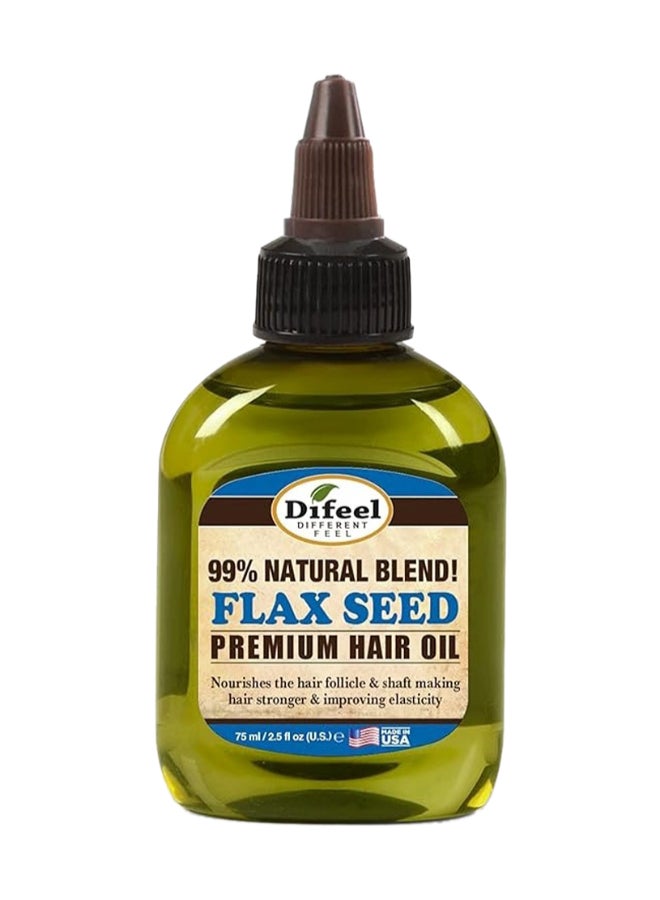 difeel 99% Natural Blend Flax Seed Premium Hair Oil, Nourishes And Strengthens, Improves Elasticity - 75ml - Image 1