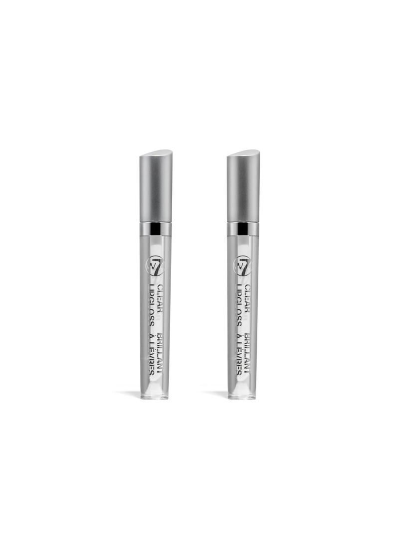 W7 W7 Lip Gloss Wand  Soft Clear Liquid Gloss  NonSticky HighShine Finish  2 Pack 