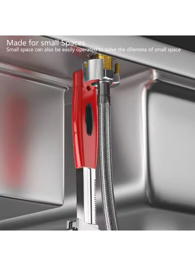 4pcs Adjustable Wrench Set, Copper Alloy Forged, Push-Type Opening, Arc Tooth Design, Industrial-Grade Mechanical Maintenance Tools, Lightweight Aluminum Alloy Structure, Ideal for Tight Space Operation - Image 5