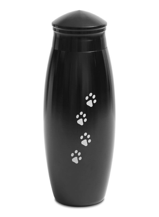 LINES ARTE Pet Urns for Dog and Cat Ashes, 5.5 inches Small & Medium Stainless Steel Cremation Urn, Pet Paw Print Memorial Urn for Ashes(25 lbs Capacity) - Image 1