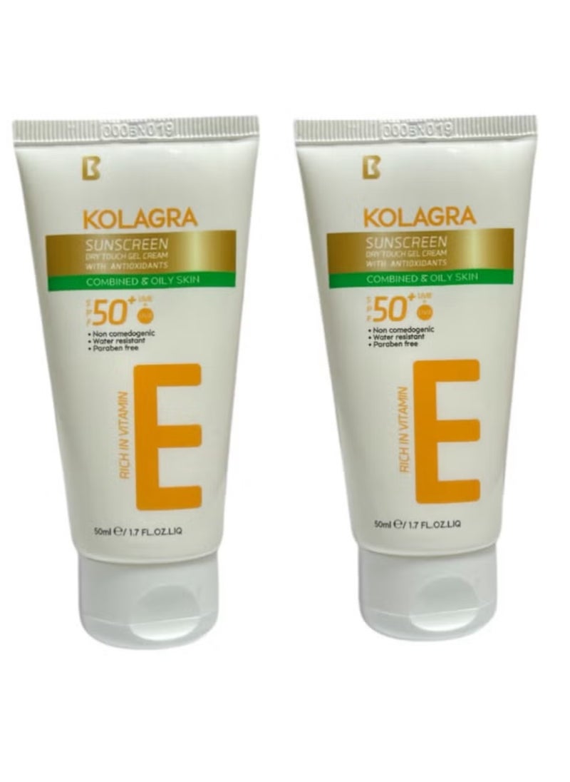 KOLAGRA Kolagra Sunscreen Dry Touch Gel Cream Spf50+ (50ML 1+1 packaging May Vary )  - Image 2