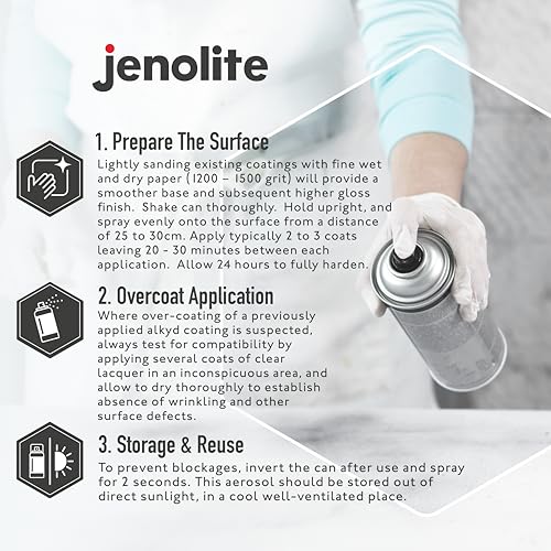 JENOLITE Clear Matt Lacquer | CRYSTAL CLEAR FINISH | Enhances & Protects Surface and Paintwork from Corrosion & UV Damage with Non-Yellowing Sealer | 500ml (16.9fl oz) - Image 3