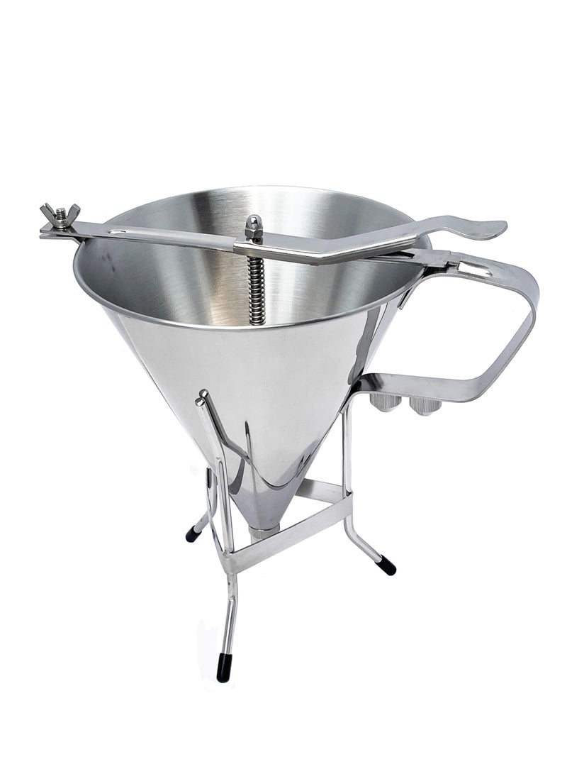 Morlife Stainless Steel Funnel With And Stand Professional Commercial Cake Decorating Confectionery Funnel  Tool Funnel - Image 2