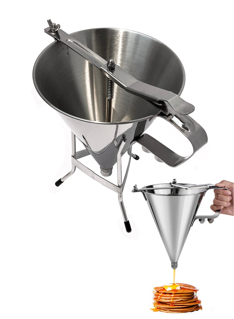 Morlife Stainless Steel Funnel With And Stand Professional Commercial Cake Decorating Confectionery Funnel  Tool Funnel - Image 1