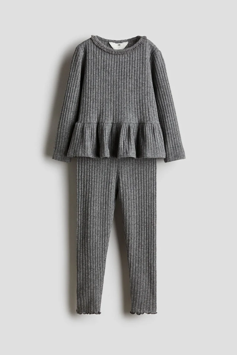 H&M 2-Piece Rib-Knit Set